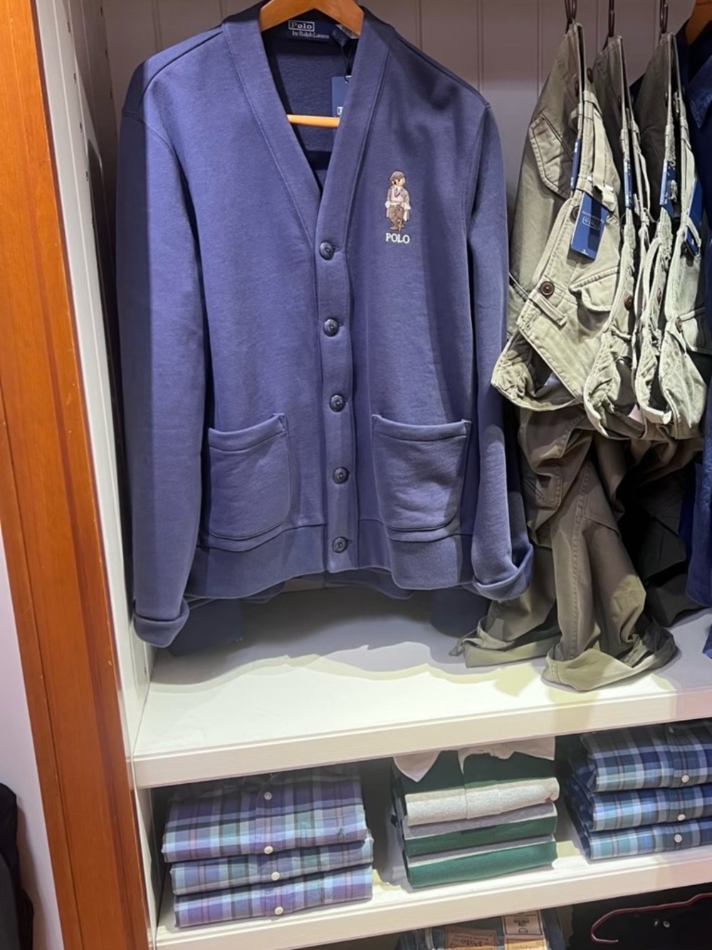 Polo by Ralph Lauren Navy Blue Cardigan with Polo Bear